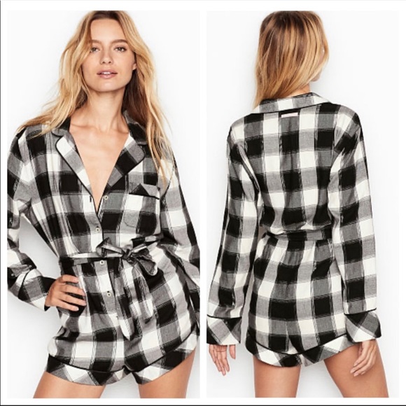 Victoria's Secret Other - NWT 🏷Victoria’s Secret Plaid sleep Romper